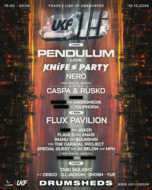 Le plus grand spectacle londonien de l'histoire de l'UKF mettra en vedette Pendulum, Knife Party, Nero, Flux Pavilion et plus encore à Drumsheds